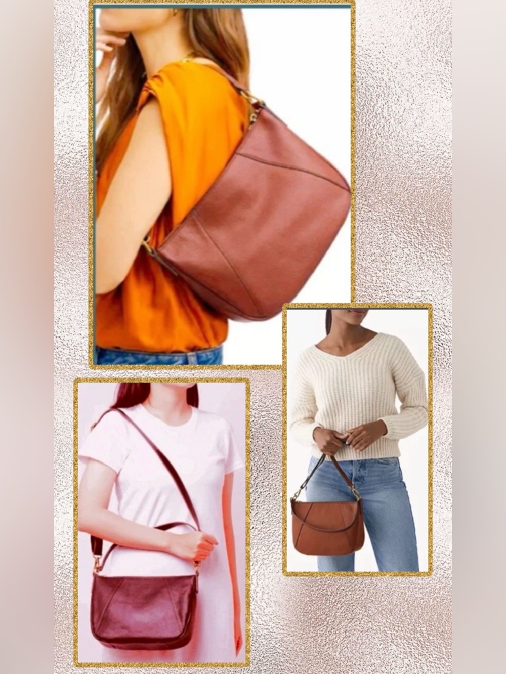 Fossil Skylar Leather Crossbody Purse Brandy Brown Bag Womens NWT Classic Boho - Picture 3 of 17